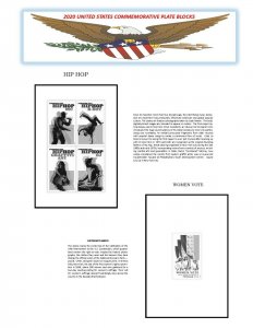 Mac's 2020 U.S. Plate Block Commem Stamp Supplement SIMPLIFIED 