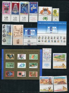 Israel 979 - 1006 Stamps With Tabs!  Sheets, Commemoratives, for 1988 MNH