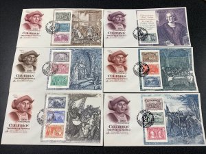 ITALIA - FDC Voyages of Columbus 500th Anniversary issue 1992 used Set Of 6