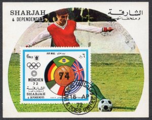 Sharjah - Football - Olympic Games Munchen 1972 - Flags - Used Souvenir Sheet