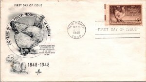 FDC 1948 SC #968 Artcraft Cachet - New Haven, Conn - Single - J1595