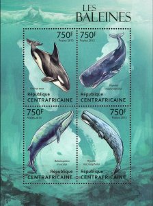 Whales Stamp Orcinus Orca Balaenoptera Musculus Physeter S/S MNH #4131-4134