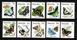 Australia-Sc#872-80- id12-unused NH set-Insects-Butterflies-1983-please note the