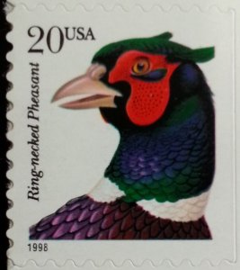 1999 20c Ringnecked Pheasant, Booklet Single, SA Scott 3051a Mint F/VF NH