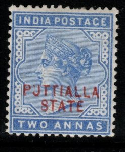 INDIA-PATIALA SG8var 1884 2a DULL BLUE WEAK U IN OVPT MTD MINT