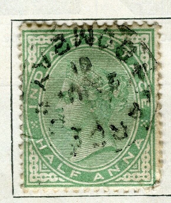 INDIA; 1900 early classic QV Wmk. issue fine used 1/2a. value