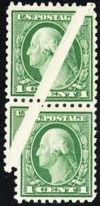 424, Mint LH HUGE Pre Printing Paper Fold Error Pair - Stuart Katz