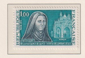 France  #1357  MNH 1973  St. Therresa