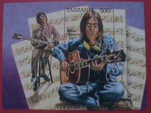 TANZANIA-:- FAMOUS SINGER: JOHN LENNON  MNH S/S SHEET.  WE SHIP TO WORLDWIDE