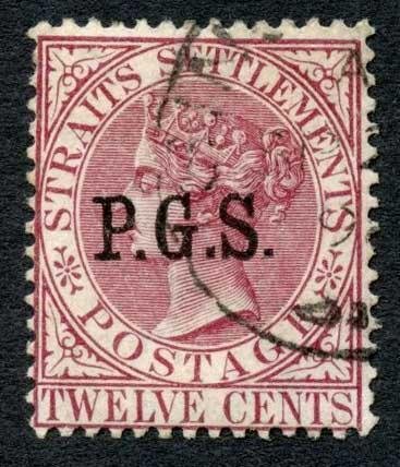 Perak SGo7 12c Brown-purple opt PGS fine used Cat 350 Pounds 