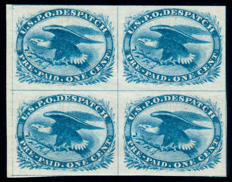 MOMEN: US STAMPS #LO2 EAGLE CARRIER BLOCK MINT OG NH PSE GRADED VF-80