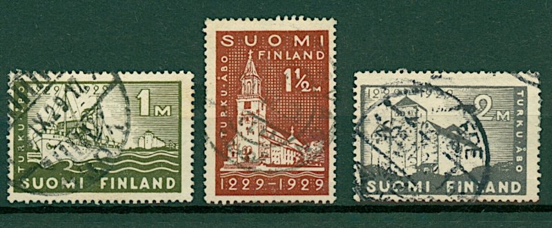 Finland 1929 700th Anniv. Abo sg260/2 (3v) VFU Stamps