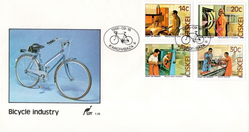 Ciskei - 1986 Bicycle Factory FDC SG 99-102