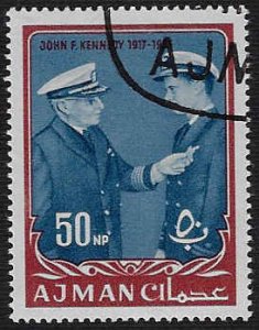 Ajman #21 Used OG (CTO) LH; 50np John F Kennedy - Navy (1964)