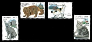 Uganda 1994 - CATS - Set of 4 Stamps (Scott #1242-45) - MNH