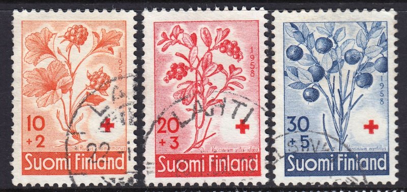 Finland 1958 Flora - Red Cross Surtax Complete Used Set SC B151-153