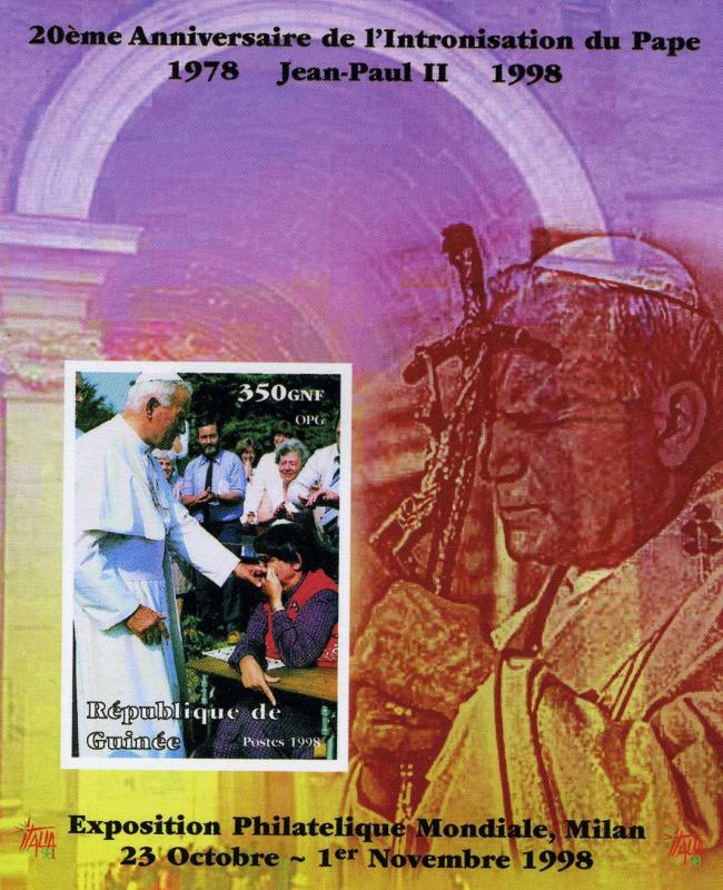 Guinea 1998 POPE JOHN PAUL II Souvenir Sheet Imperforated Mint (NH)