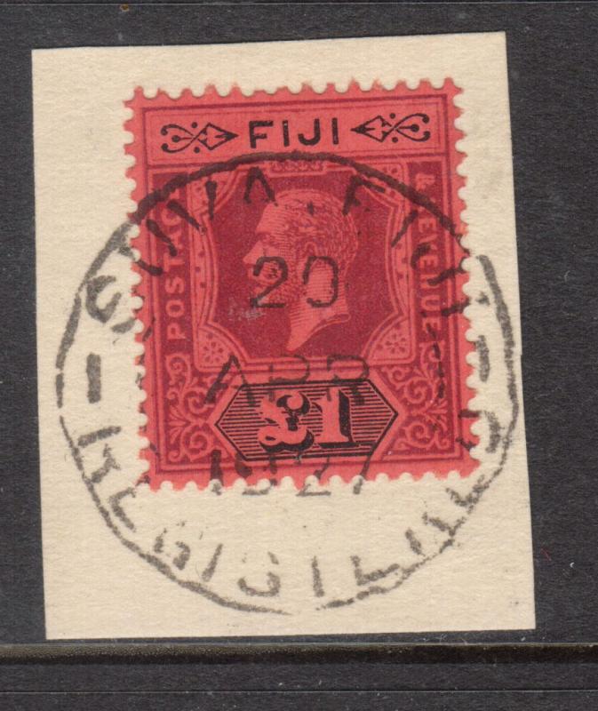 Fiji #91a (SG #137a) XF Used On Piece With Souva Fiji 20 April 1927 Date Cancel