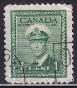 Canada 249 King George VI WWII War 1¢ 1942