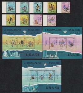 Somalia World Cup Football Championships USA 9v+3 MSs 1994 MNH