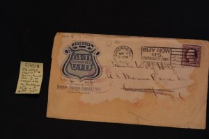 Scott US 501 on ad cover Chicago to Mare I. CA (#723)