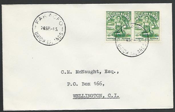 TOKELAU IS 1945 cover FAKAOFO / UNION ISLANDS cds,.................... ....11511