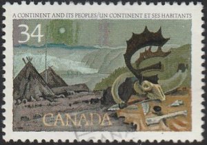 Canada #1104 1986 34c A Continent & Its People USED-VF-NH.