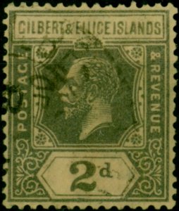 Gilbert & Ellice Islands 1922 2d Slate-Grey SG30 Good Used (2)