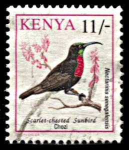 Kenya 605, used, Bird Definitives: Scarlet-chested Sunbird