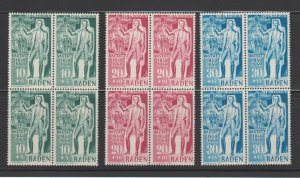 Germany-Baden 1949 Cent. of the Surrender of Rastatt (3v Cpt, B/4) MNH CV$120+