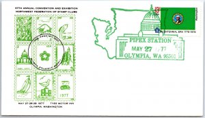 US SPECIAL EVENT COVER PIPEX STAMP STATION AT OLYMPIA WASHINGTON 1977 V8