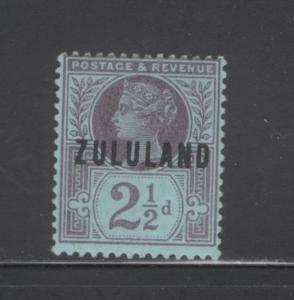 Zululand 1891 Overprint 2 1/2p Scott # 4 MH