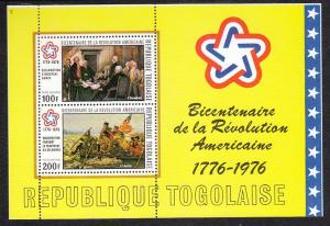 Togo U.S. Bicentennial C273a Souvenir Sheet MNH VF