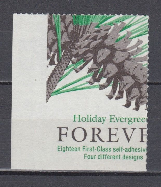 (F) ​USA Sc#4482-85 Holiday Evergreens  Block of 4  from ATM Booklet MNH