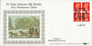 6/8/1991 NO VALUE INDICATOR 88p (4x1st NVI) WALSALL BOOKLET FDC