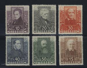 Austria 1st Republic Dichter Poets Mi524-529 Set MNH 51972