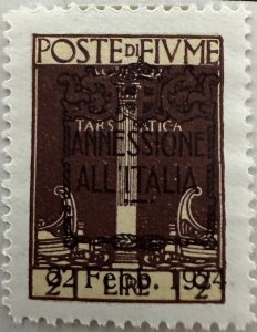 Fiume 1924 Sc.205 Unused