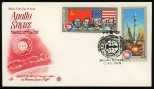 USSR Russia #4338 #4341 Apollo Soyuz 1975 FDC First Day Issue Soviet Union Cover