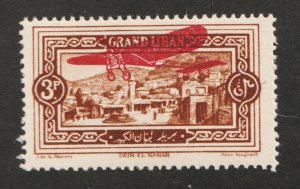 1926 Lebanon Sc# C14 (airmail) 3p, Architecture, Aviation. MNH Cv$5.25