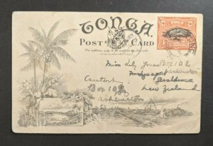 1910 Stripping Bark for Tappa Making Picture Postcard Cover Vavau Tonga to NZ