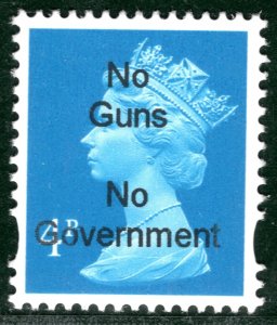 GB NORTHERN IRELAND *NO GUNS NO GOVERNMENT* Ovpt POLITICAL Stamp 4p G2WHITE14