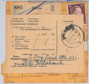 41967 - Czechoslovakia GERMANY -  POSTAL HISTORY - PARCELL RECEIPT Zebau CEBIV