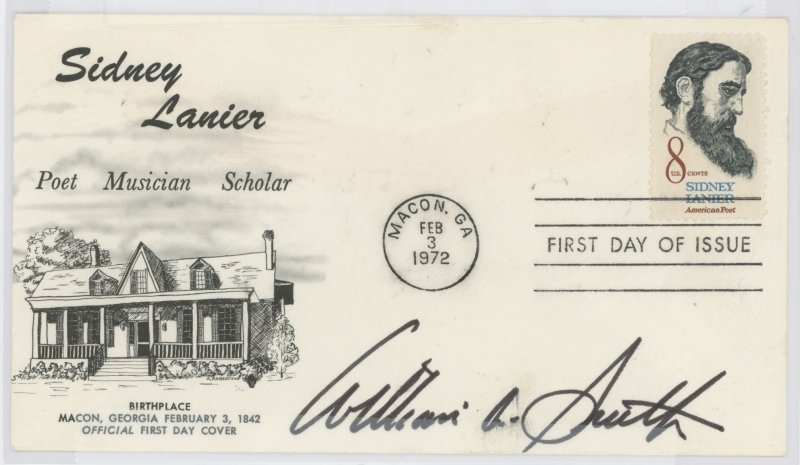 US 1446 Unaddressed FDC autographed by William A. Smith, artist for 1978 Carl Sandburg stamp Cat. # 1731.