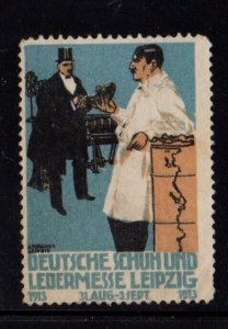 German Advertising Stamp - 1913 German Shoe & Leather Exposition, Leipzig