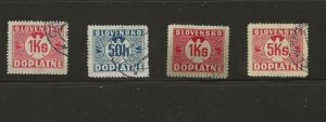 Slovakia J8, 18, 20 & 22 used (UUU-14)