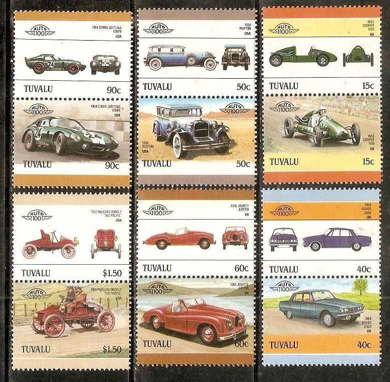 Tuvalu 1985 Cars Automobile Motor Vehicles Transport 12v MNH # 3310