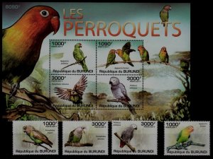 Burundi 872-76 MNH Birds/Parrots SCV30