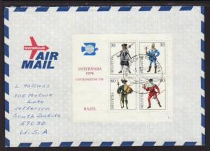 Switzerland to Jefferson SD 1974 Airmail Cover 
