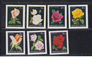 Hungary # 2735-2741, 2742, Roses, Mint NH, 1/2 Cat.
