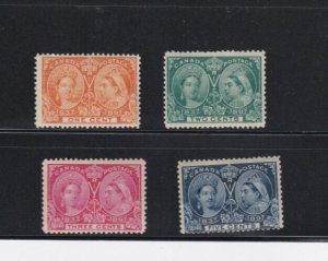 KAPPYSTAMPS CANADA #51-54 1897 JUBILEE ISSUES MINT HINGED NO THINS  H571